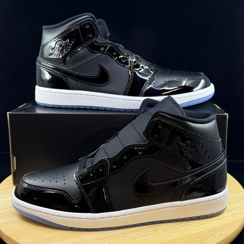 Jordan Air Jordan 1 Mid SE Black Concord White DV1308-004 Space Jam Shoe Sz 10.5